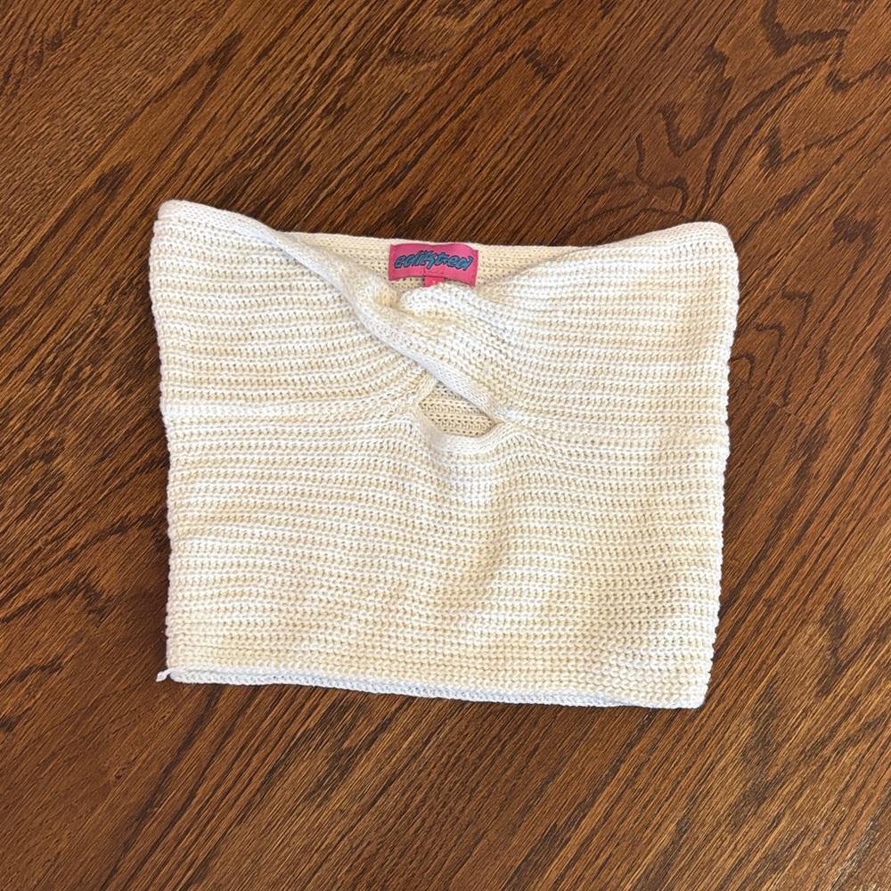Edikted Off-the-Shoulder Cream Sweater